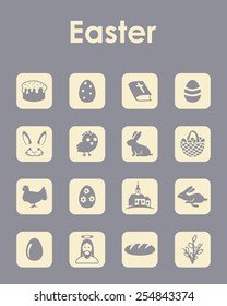 Set of easter simple icons