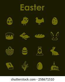 Set of easter simple icons