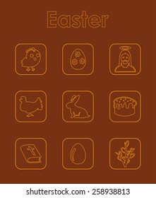 Set of easter simple icons