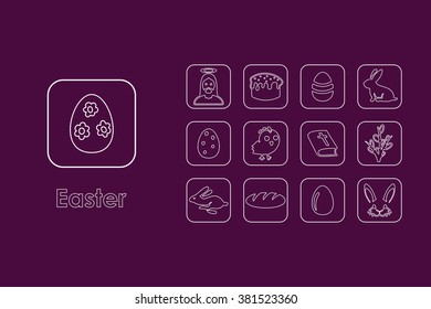 Set of easter simple icons