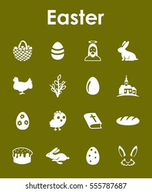 Set of easter simple icons