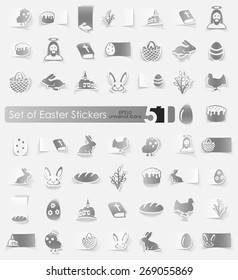 Set of easter stickers