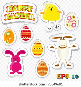 Set of easter stickies - eps 10 vector file