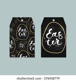 Set of Easter tags. Vector labels design.