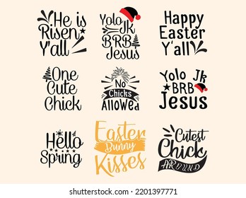 Set of easter  t-shirt design 