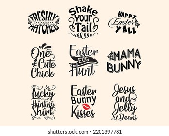 Set of easter  t-shirt design 