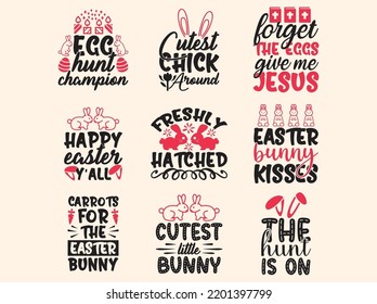 Set of easter  t-shirt design 