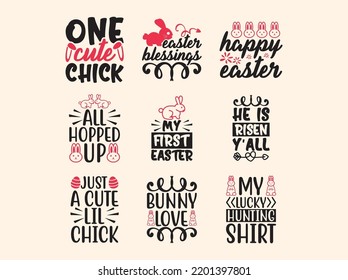 Set of easter  t-shirt design 