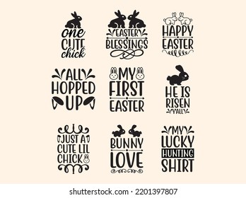 Set of easter  t-shirt design 