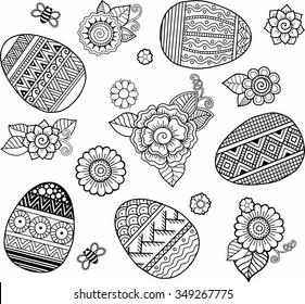 set easter vector elements