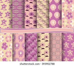Set of Easter vector paper with abstract shapes and decorative design elements for scrapbook