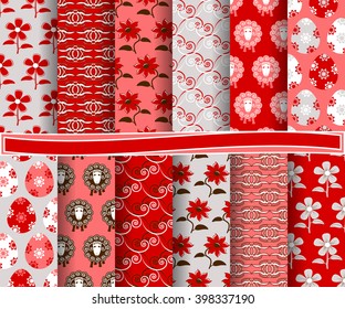 Set of Easter vector paper with abstract shapes and decorative design elements for scrapbook
