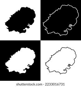 Set of Eastern England, UK region map. Vector illustration.