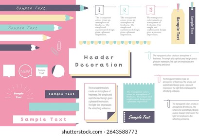 A set of easy-to-use headings and decorative frames in pop colors