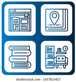 Set of e-book icons. Such as Ebook, Book, Books, Library , e-book icons