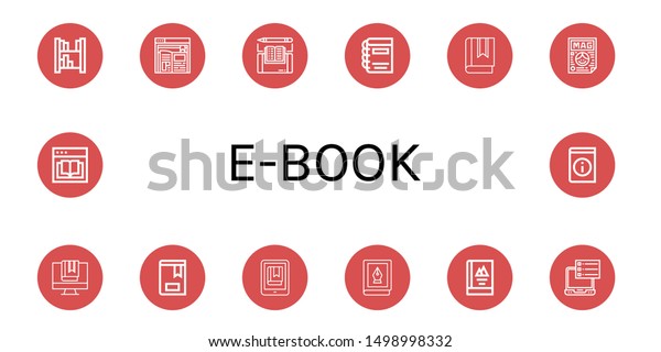 Set Ebook Icons Such Bookshelf Ebook Stock Image Download Now