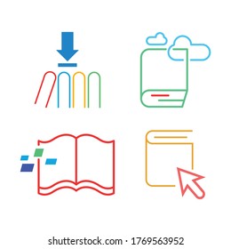 set of e-book vector icon logo design