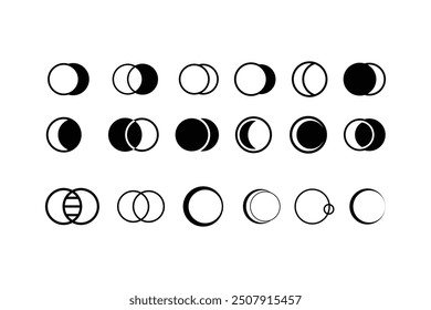 Set of eclipse icon design vector.