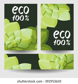 Set of eco backgrounds. Good for design of eco-packaging, bio products, etc.