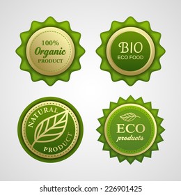 Set of eco badge and label