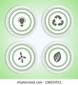 Set of eco badges. Vector illustration