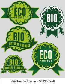 Set of eco & bio badges and labels.