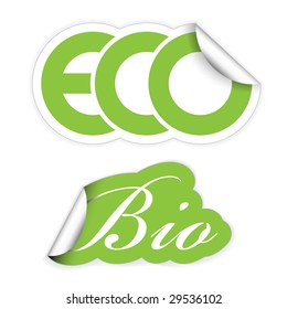 Conjunto de etiquetas ecológicas y biológicas para alimentos orgánicos, frescos y saludables