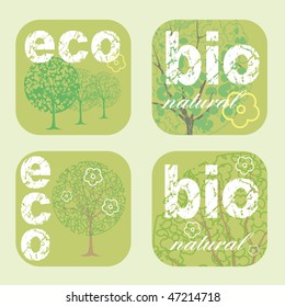 set of eco, bio stickers