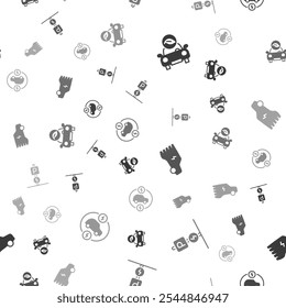 Set Eco car, Charging parking electric, Electric and  on seamless pattern. Vector