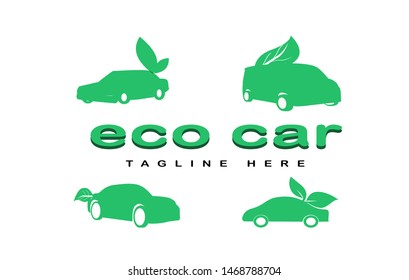 Set ECO car logo design,simple and minimalist