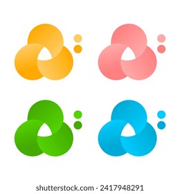 Set eco circle overlap abstract logo icon vector design