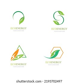 set of Eco energy logo template vector icon illustration