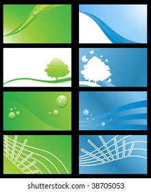 Set of Eco Friendly Business Cards or Abstract Backgrounds