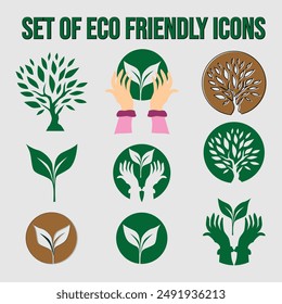 Conjunto de iconos ecológicos.