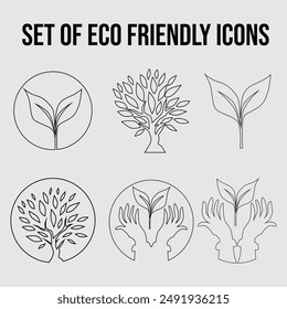 Set of eco friendly icons.