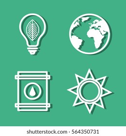 set eco friendly icons