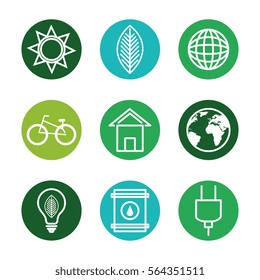 set eco friendly icons
