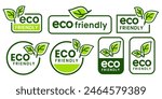 Set of eco friendly icons. Ecologic food stamps. Organic natural food labels.	