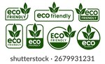 Set of eco friendly icons. Ecologic food stamps. Organic natural food labels.