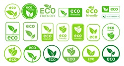 Set Of Eco Friendly Icons. Ecologic Food Stamps. Organic Natural Food Labels.