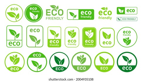 Set Of Eco Friendly Icons. Ecologic food stamps. Organic natural food labels. - Shutterstock ID 2004935108