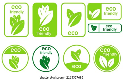 Set Of Eco Friendly Icons. Ecologic food stamps. Organic natural food labels.eps10