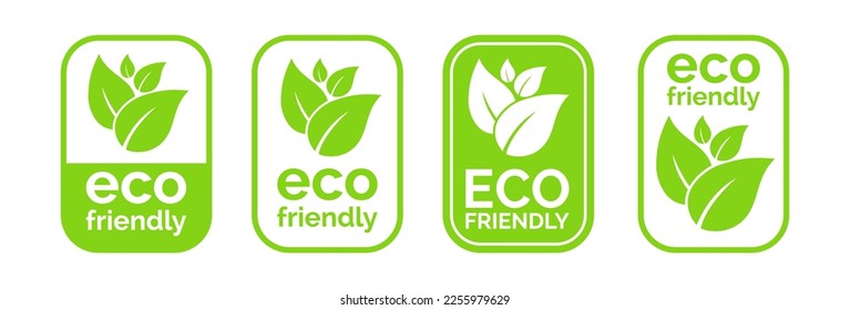 Set Of Eco Friendly Icons. Ecologic food stamps. Organic natural food labels.