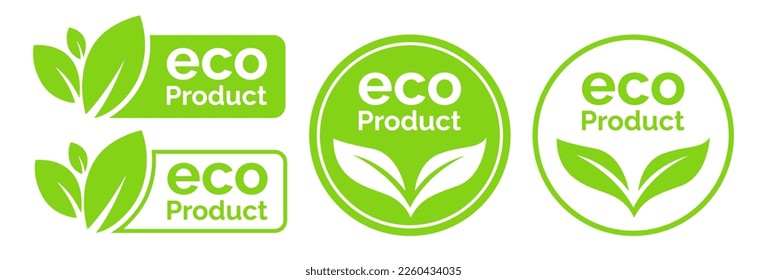 Set Of Eco Friendly Icons. Ecologic food stamps. Organic natural food labels.