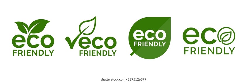 Set of eco friendly icons. Ecologic food stamps. Organic natural food labels.