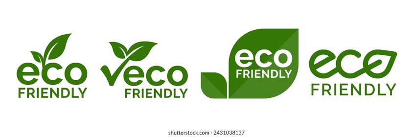 Set of eco friendly icons. Ecologic food stamps. Organic natural food labels.