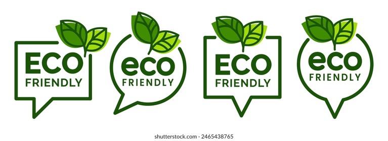 Set of eco friendly icons. Ecologic food stamps. Organic natural food labels.