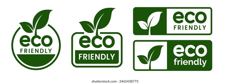 Set of eco friendly icons. Ecologic food stamps. Organic natural food labels.