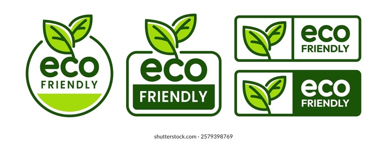 Set of eco friendly icons. Ecologic food stamps. Organic natural food labels. 100% natural, bio, vegan, green, icon, logo, badge, sticker, emblem, symbol, line, flat vector, isolated illustration.