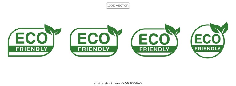 Set of eco friendly icons. Ecologic food stamps. Organic natural food labels. illustration stock